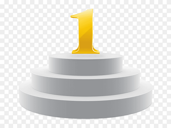 Number one podium scene on transparent background PNG