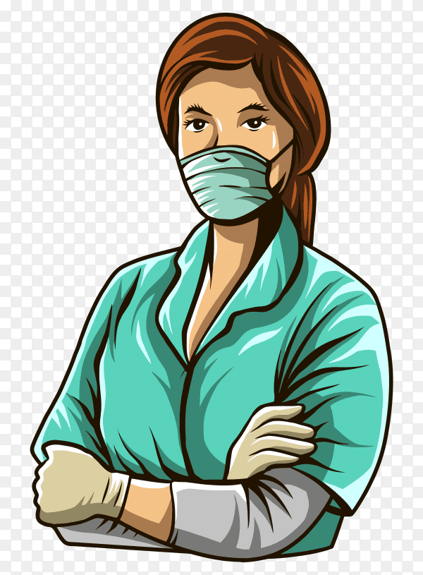 Nurse illustration isolated on transparent background PNG