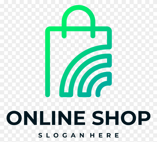 Online Shop logo isolated on transparent PNG