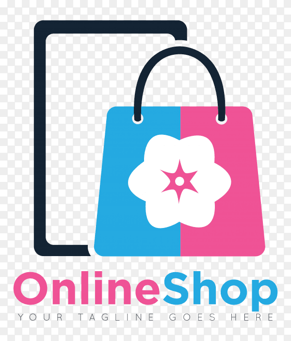 Online shop logo template premium vector PNG