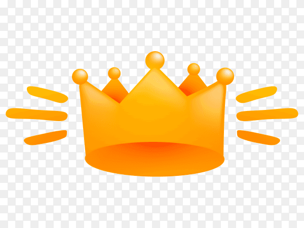 Orange cartoon crown illustration on transparent background PNG