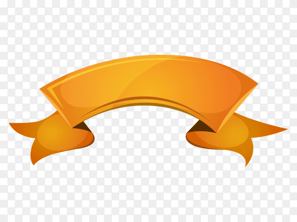 Orange ribbon and banner on transparent background PNG