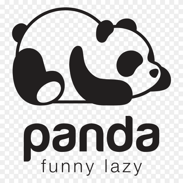 Panda Bear Silhouette Logo Design premium vector PNG