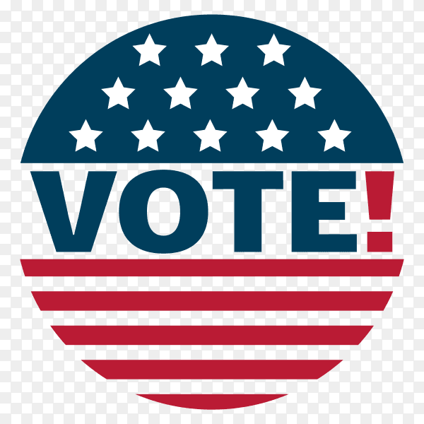 Presidential election composition with flat design on transparent PNG