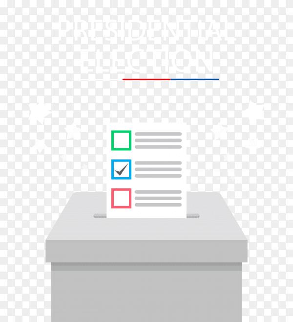 Presidential election composition with flat design on transparent background PNG