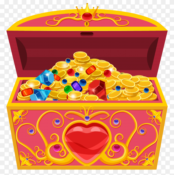 Princess treasure chest Illustration on transparent background PNG