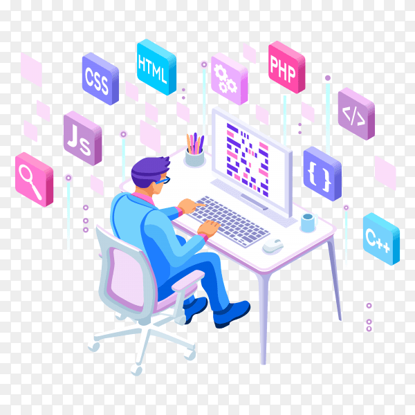 Programmer Engineering Development Illustration on transparent background PNG