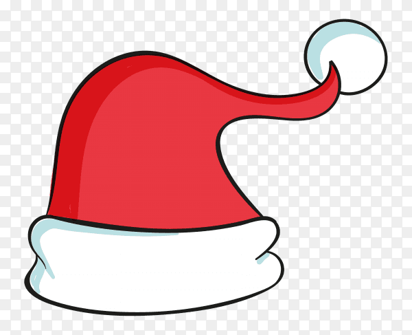 Realistic santa claus hat on transparent background PNG