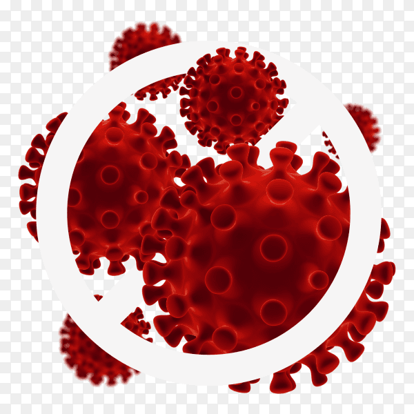 Red coronavirus isolated premium vector PNG