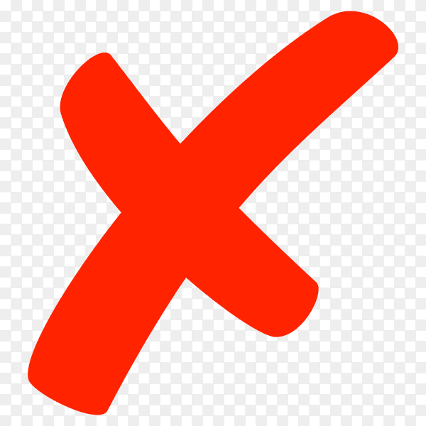 Red incorrect icon design on transparent background PNG