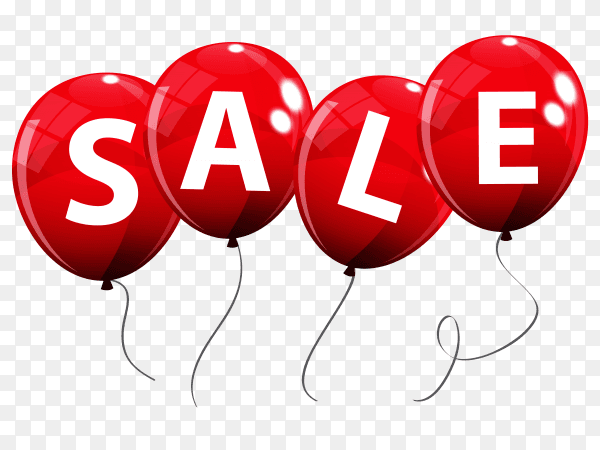 Sale balloon concept discount on transparent PNG