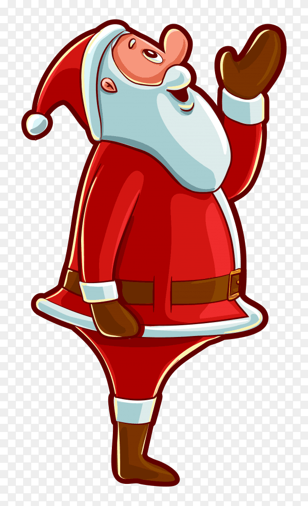 Santa claus character on transparent background PNG