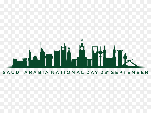 Saudi arabia independence day template on transparent background PNG