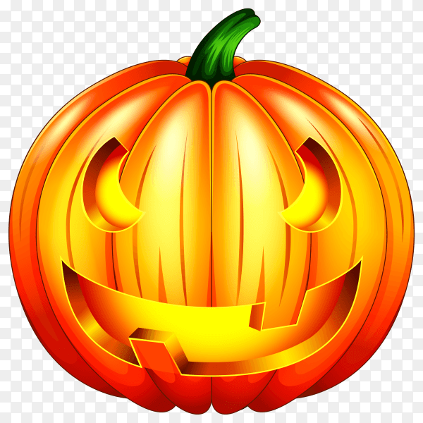 Scary pumpkin halloween lantern premium vector PNG