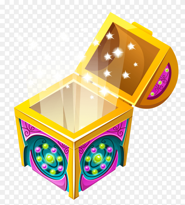 Shine in isometric chest premium vector PNG