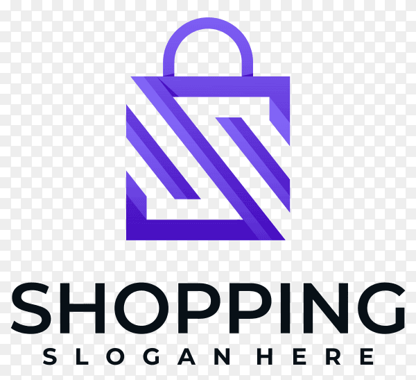Shopping logo design premium vector PNG