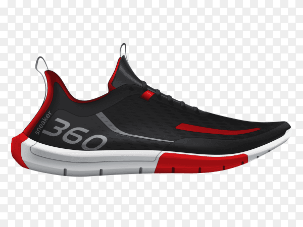 Sneakers sport shoes design on transparent PNG