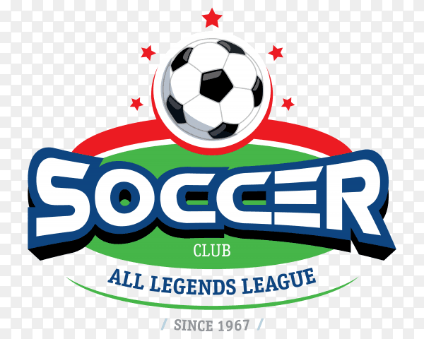 Soccer football badge logo design template on transparent background PNG