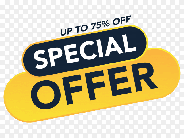 Special offer sale promotion banner template on transparent background PNG