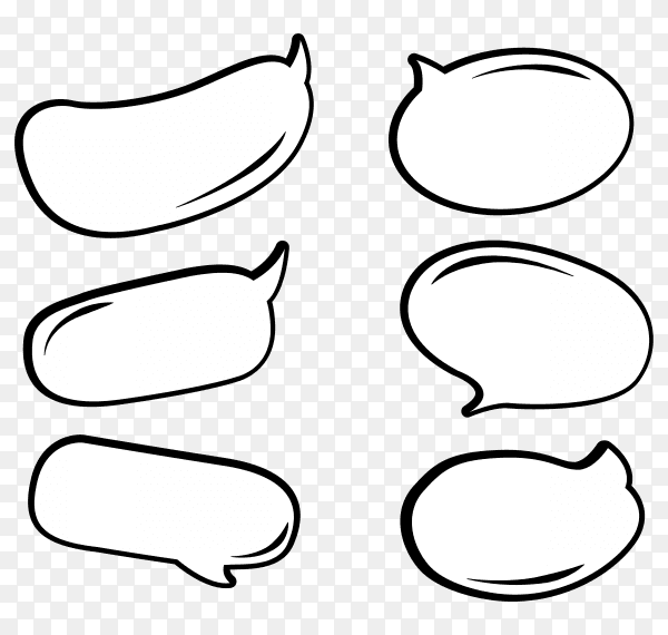 Speech bubble sticker set on transparent background PNG