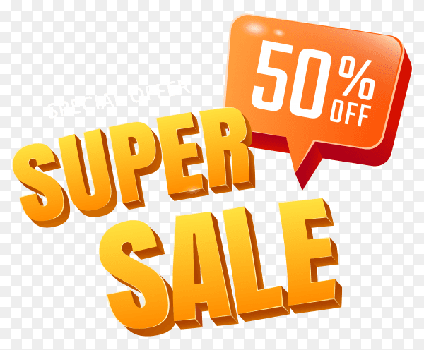 Super Sale banner design illustration premium vector PNG