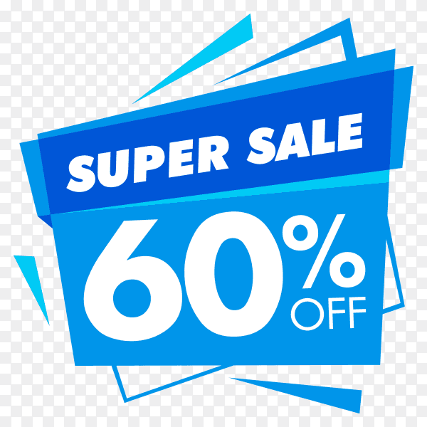 Super sale discount banner promotion on transparent background PNG