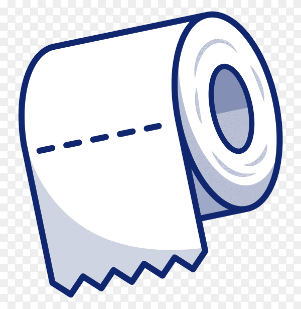 Toilet tissue paper roll icon illustration on transparent background PNG