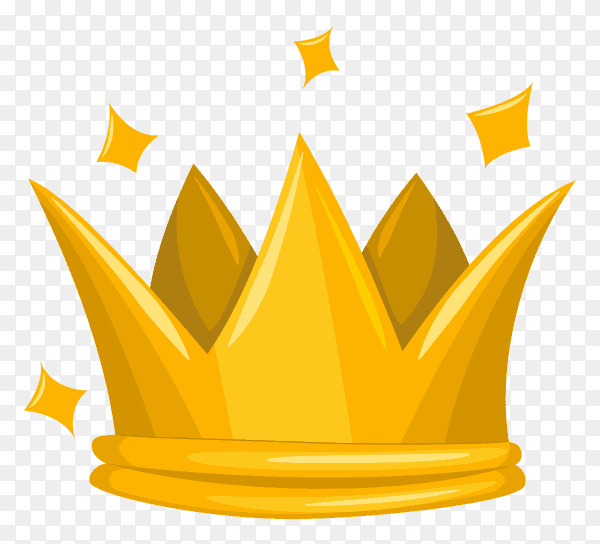 Traditional gold king crown on transparent background PNG