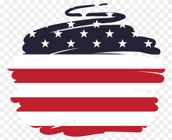 United states flag isolated on transparent background PNG
