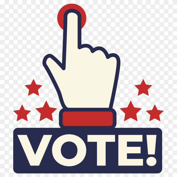 Usa voting badge on transparent background PNG