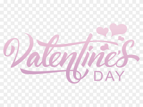 Valentines day hand drawn text premium vector PNG