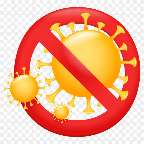 Virus corona illustration on transparent background PNG