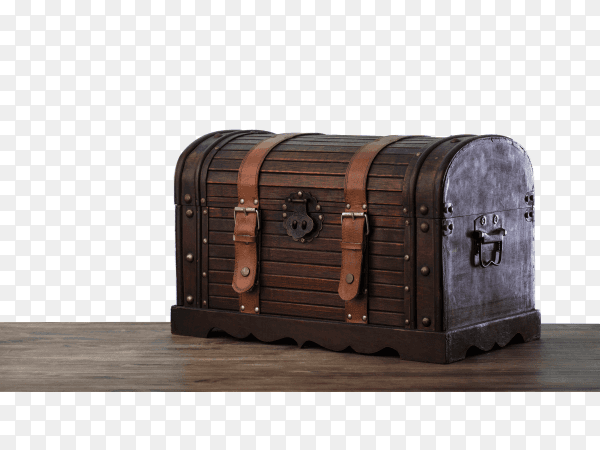 Wooden chest illustration on transparent background PNG