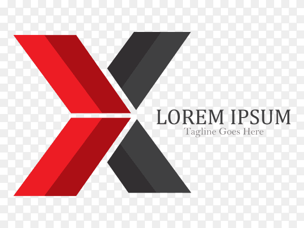 X letter logo template icon illustration on transparent background PNG