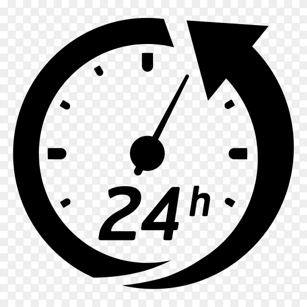 24 hour service symbol premium vector PNG