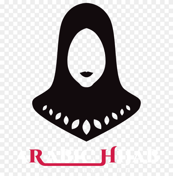 Abstract Arabic hijab logo premium vector PNG