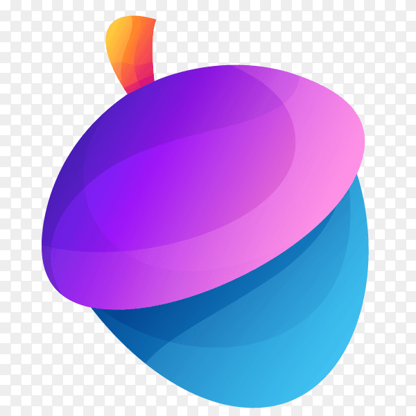 Abstract acorn illustration on transparent background PNG