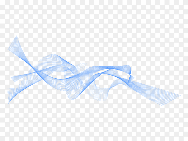 Abstract blue smoke horizontal flow on transparent background PNG