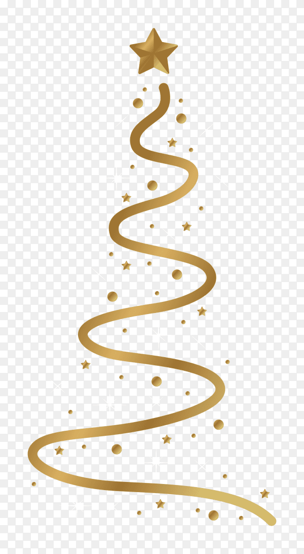 Abstract golden christmas tree Clipart PNG
