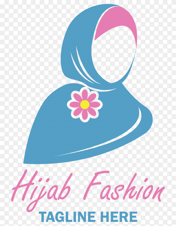 Abstract hijab fashion logo on transparent background PNG