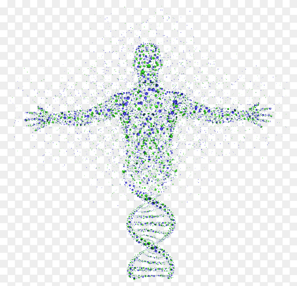 Abstract model of man of DNA molecule premium vector PNG