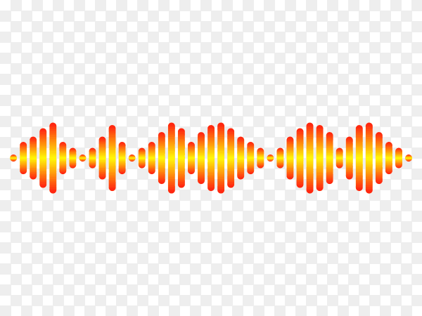 Abstract music equalizer waves on transparent background PNG