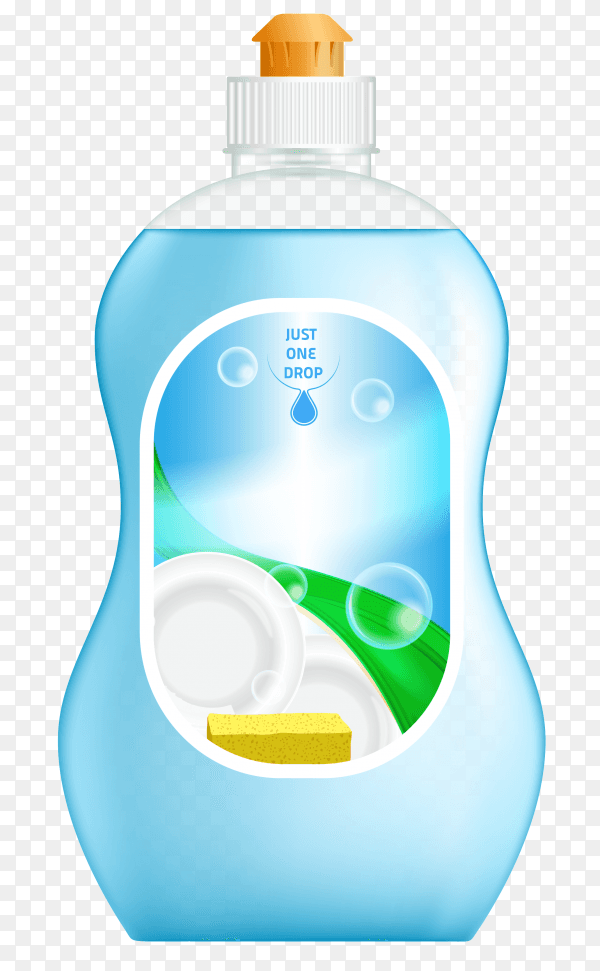 Advertisement Dish liquid detergent on transparent background PNG