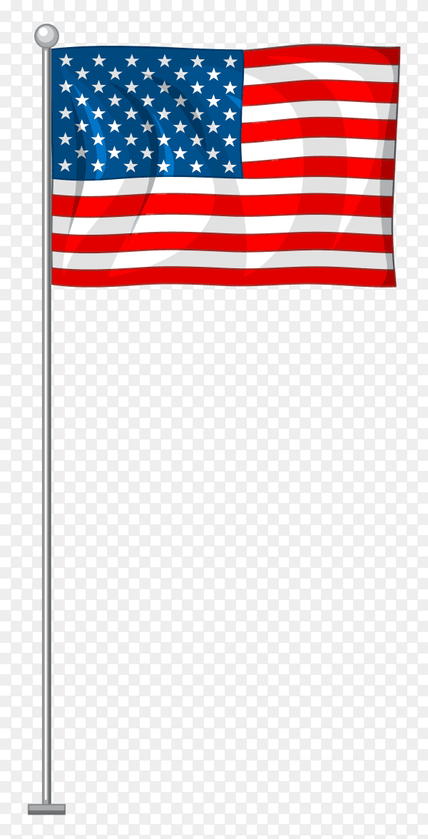 American flag isolated on transparent background PNG