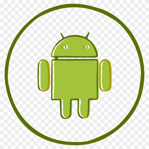 Android logo design on transparent PNG