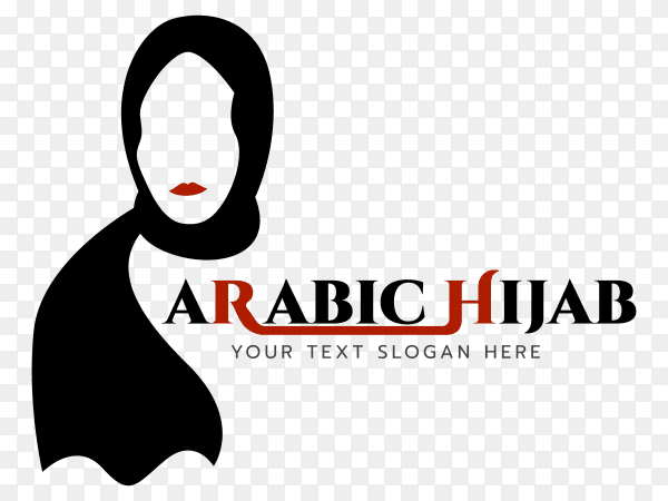 Arabic Hijab logo illustration premium vector PNG