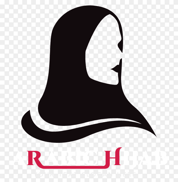Arabic hijab logo design on transparent background PNG