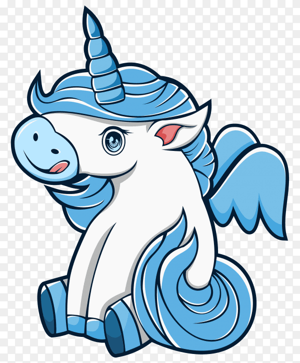 Baby unicorn cartoon illustration premium vector PNG