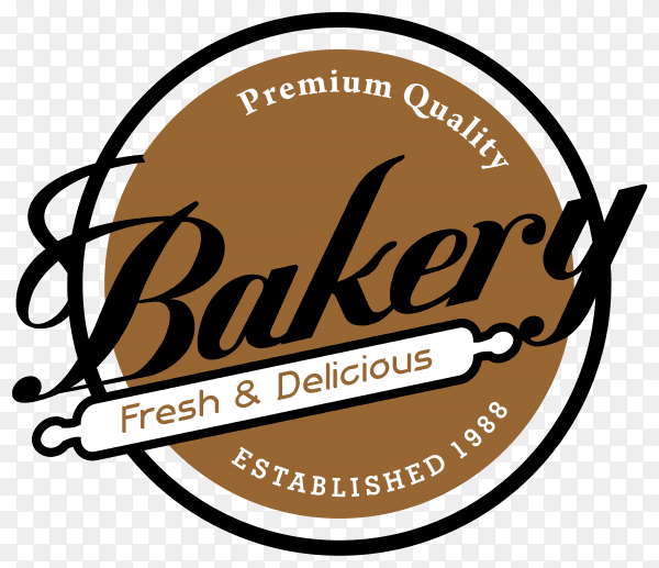 Bakery logo illustration on transparent background PNG