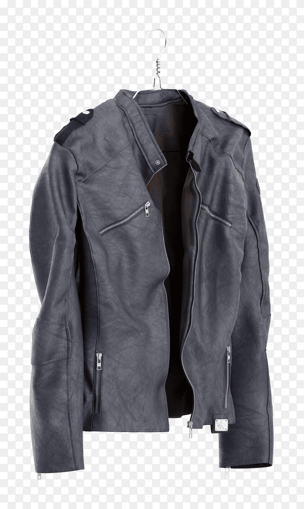 Beautiful leather jacket on transparent background PNG